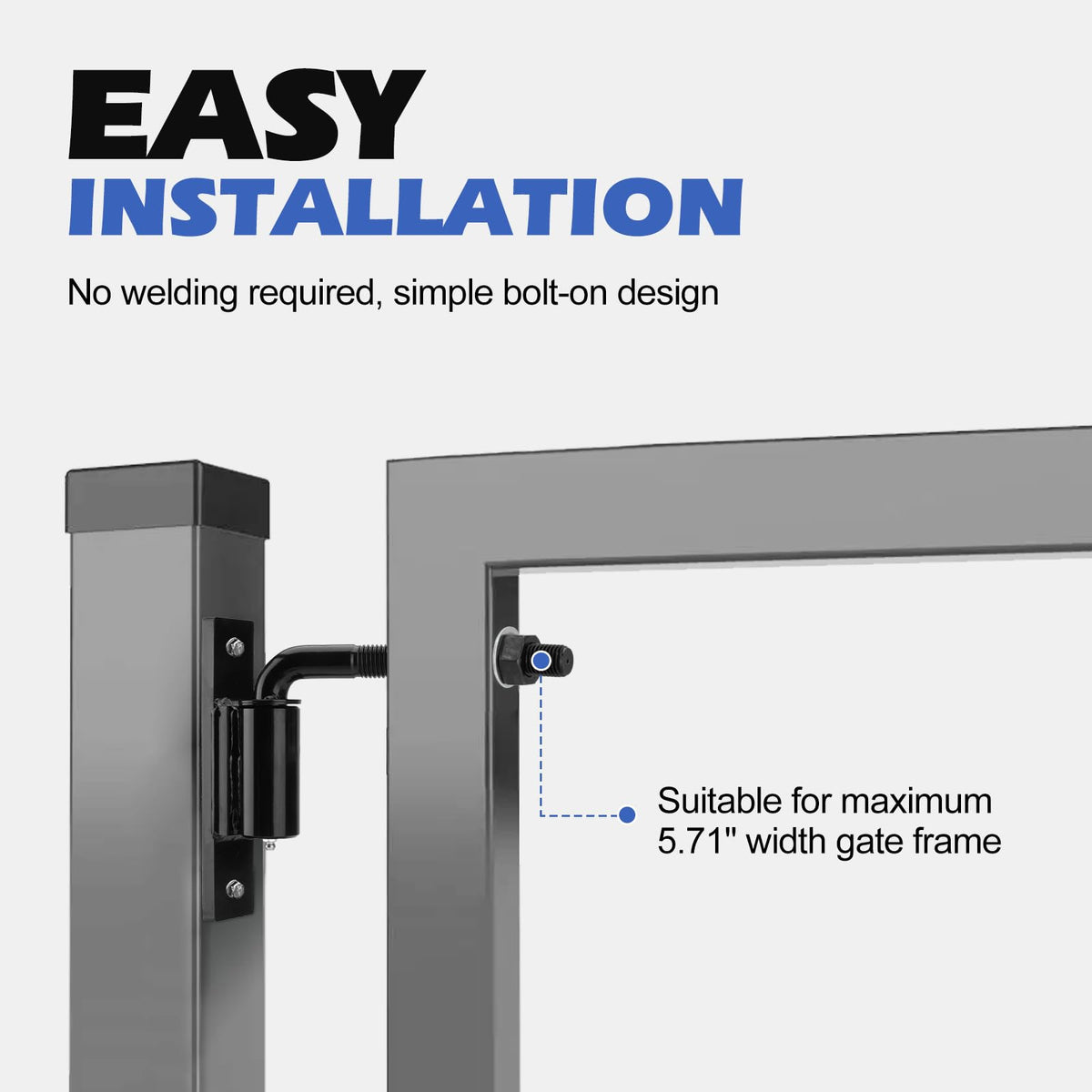 Heavy Duty 3/4" J Bolt Gate Hinge, 7inch Long, 4 Pack