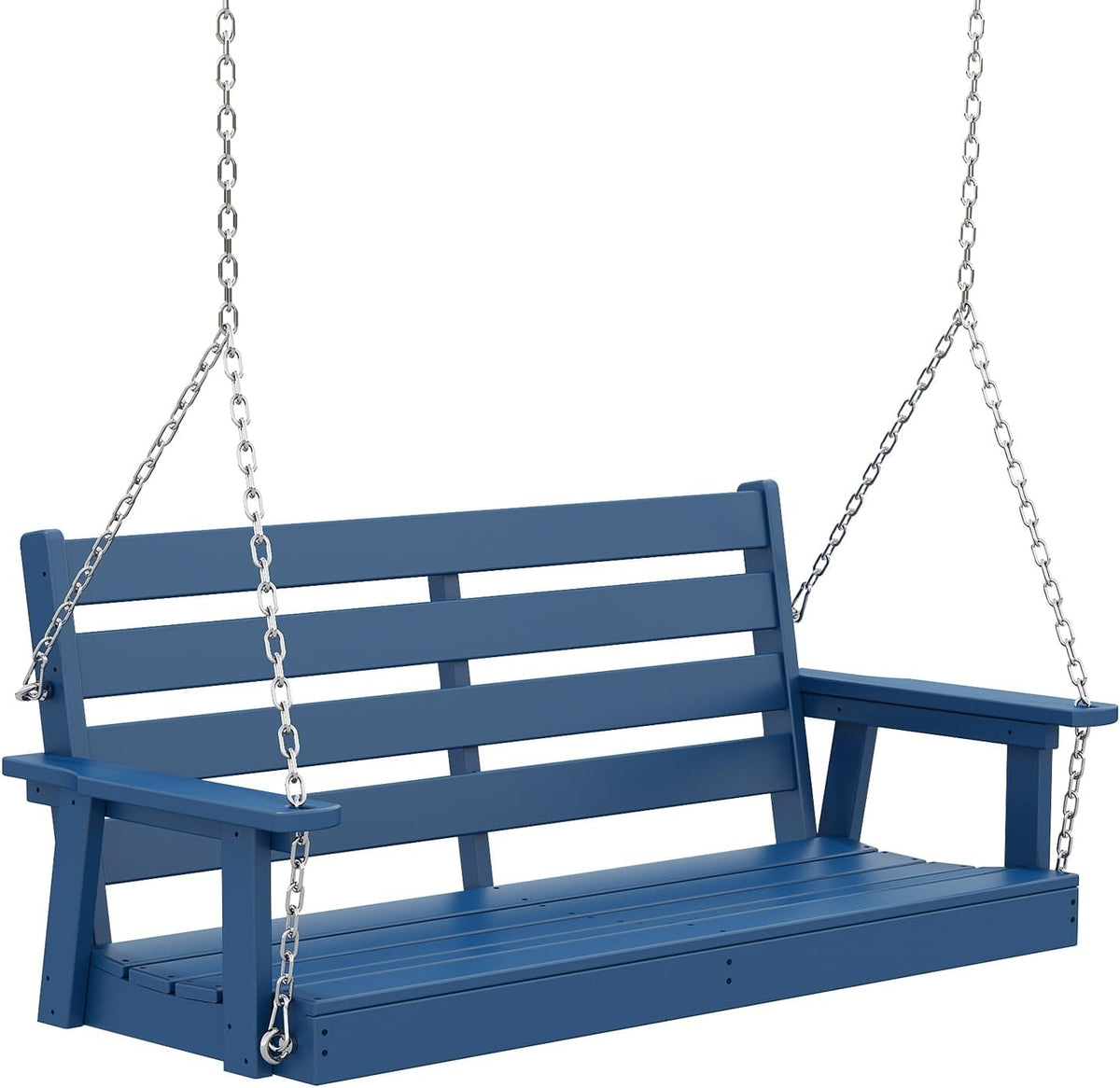 Porch Swing Bench | HDPE | 51.5" | Hanging Outdoor Swings | 2 Person | All Weather | Outside Backyard | Included 4