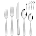 65 Piece Heavy Silverware Set, 18/10 Stainless Steel Flatware Set for 12