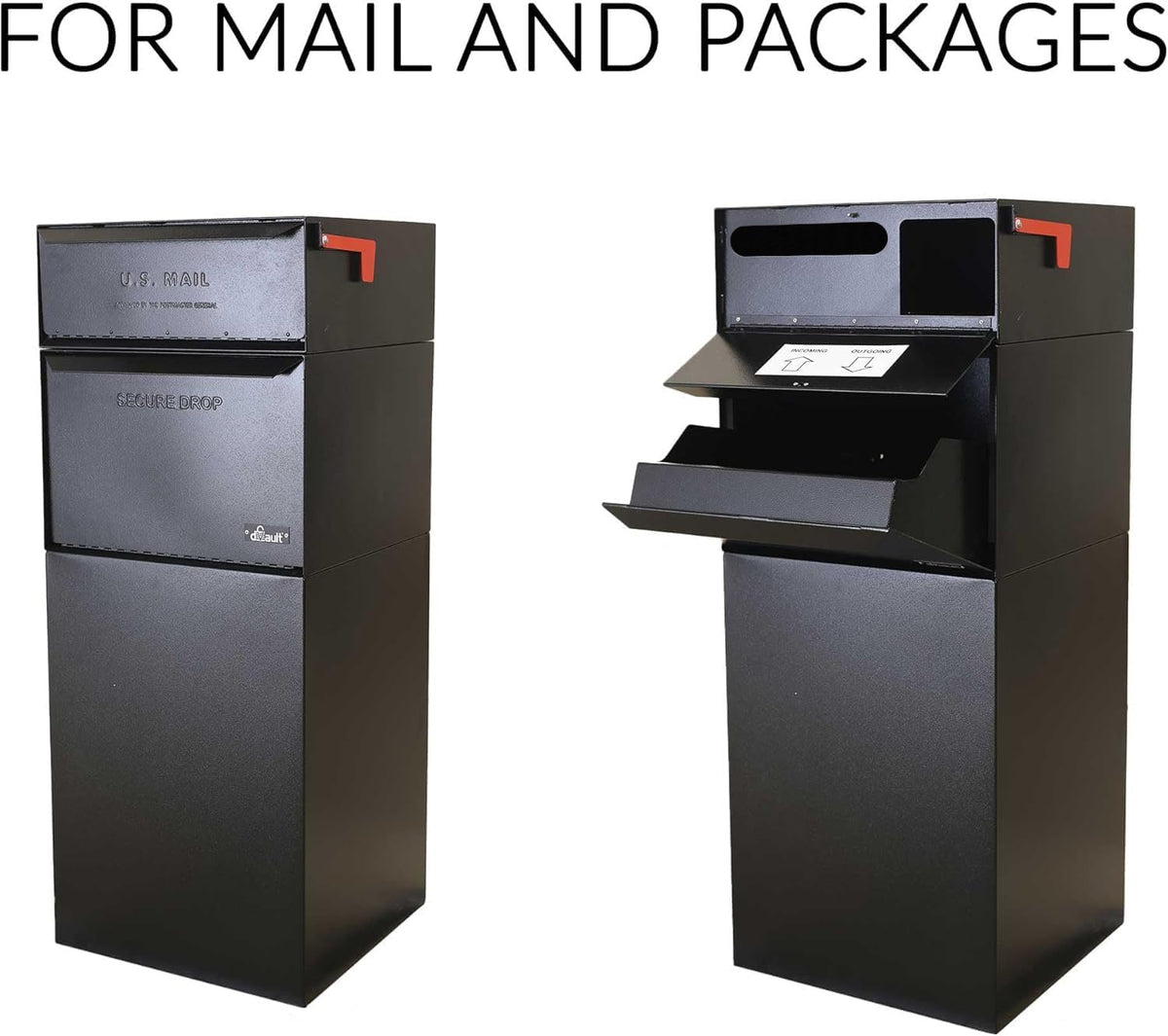 Full Service Vault DVCS0015 Secure Curbside Mailbox/Package Drop with Locking Letterbox (Black)