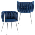 Velvet Dining Chairs Set of 2, Upholstered Dining Room Chairs with Metal Legs, Sillas de Comedor Modernas 2, Modern