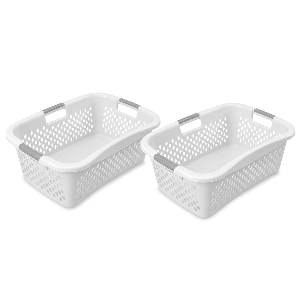 1.5 Bushel Plastic Laundry Basket Front Load, Large Laundry Hamper with Handles, Ventilated Clothes Organizer