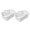 1.5 Bushel Plastic Laundry Basket Front Load, Large Laundry Hamper with Handles, Ventilated Clothes Organizer