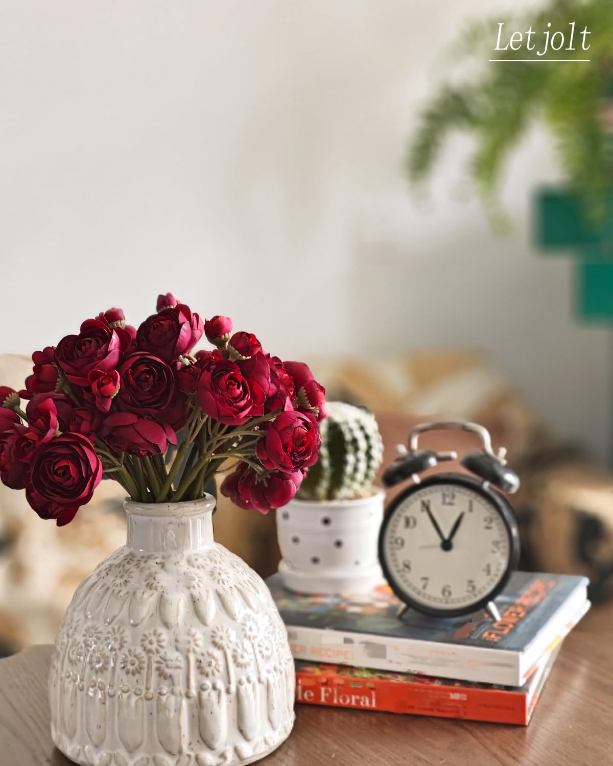 Ranunculus 18 Pcs Dark Red Silk Flowers