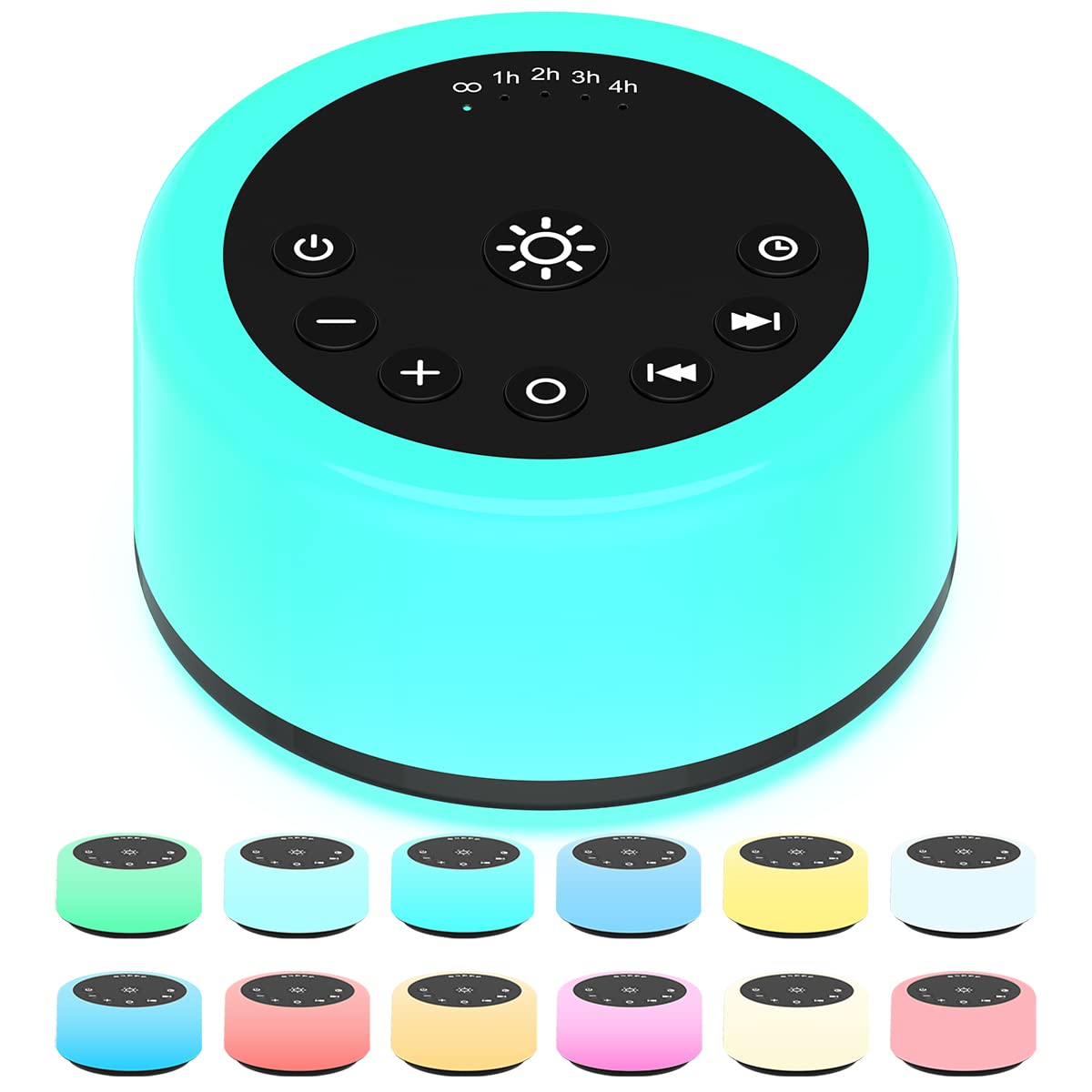 Soother Sleep Sound Machine Night Light White Noise Machine with 30 Sounds & 12 Color Night Lights for Baby Kids Adults