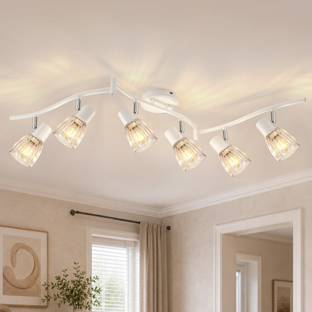 Track Lighting, Flexible Modern Ceiling Light Fixture White