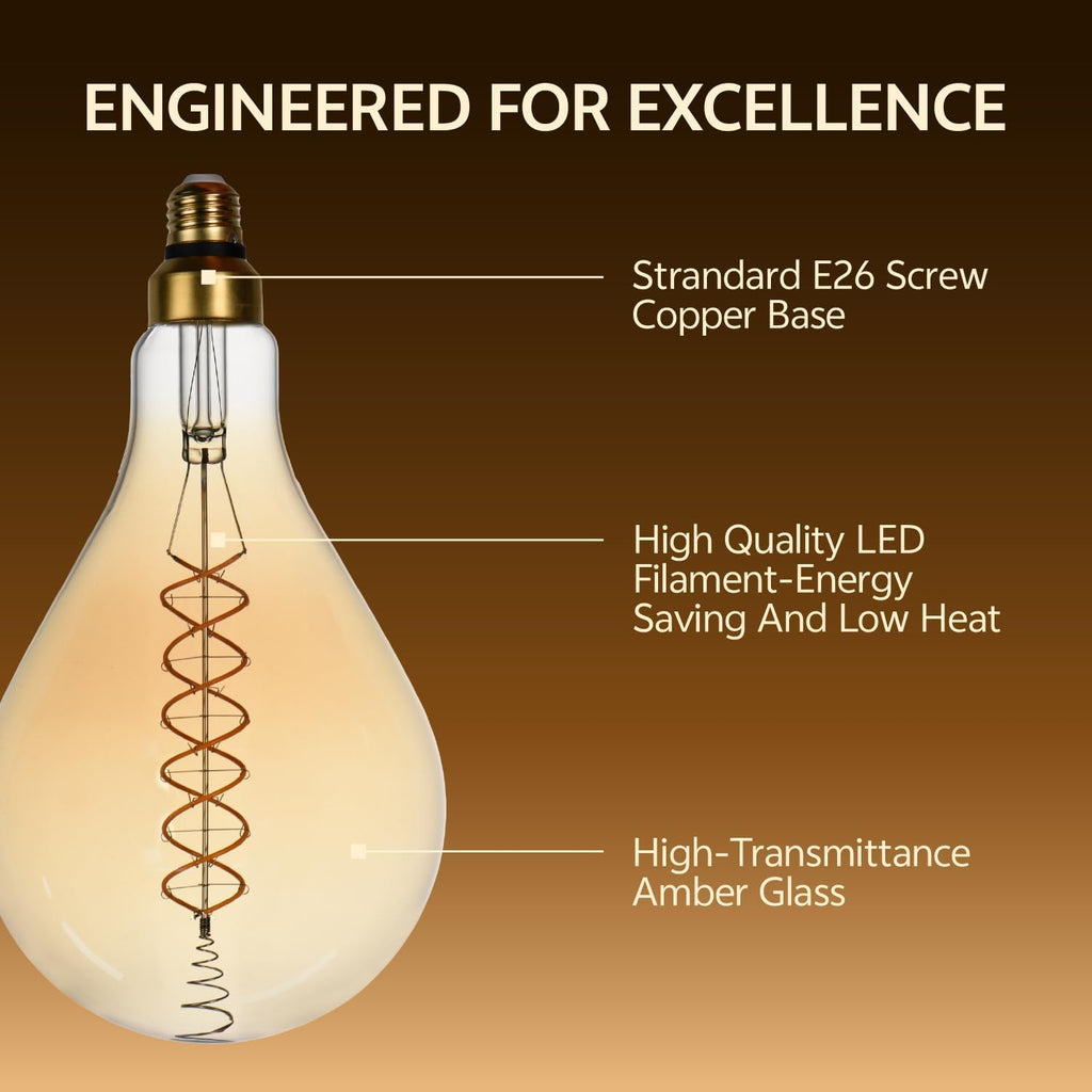 Oversized LED Vintage Filament Edison Light Bulb, Giant A Shape