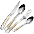 24 Piece Gold Hammered Silverware Set for 6, Premium Food-grade Stainless Steel Flatware Set, Luxury Design & Mirror