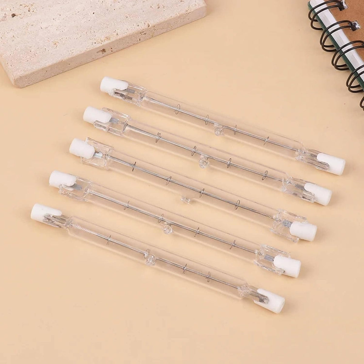 R7S Halogen Bulb T3 J-Type 2700K Warm White, Dimmable, 2000H Lifespan 6PCS 110V 118MM-500W