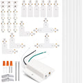 H Track Lighting Rails Kit - 20ft White Track Light Tracks 3 Wire with Floating Canopy Connector, I and L Connectors