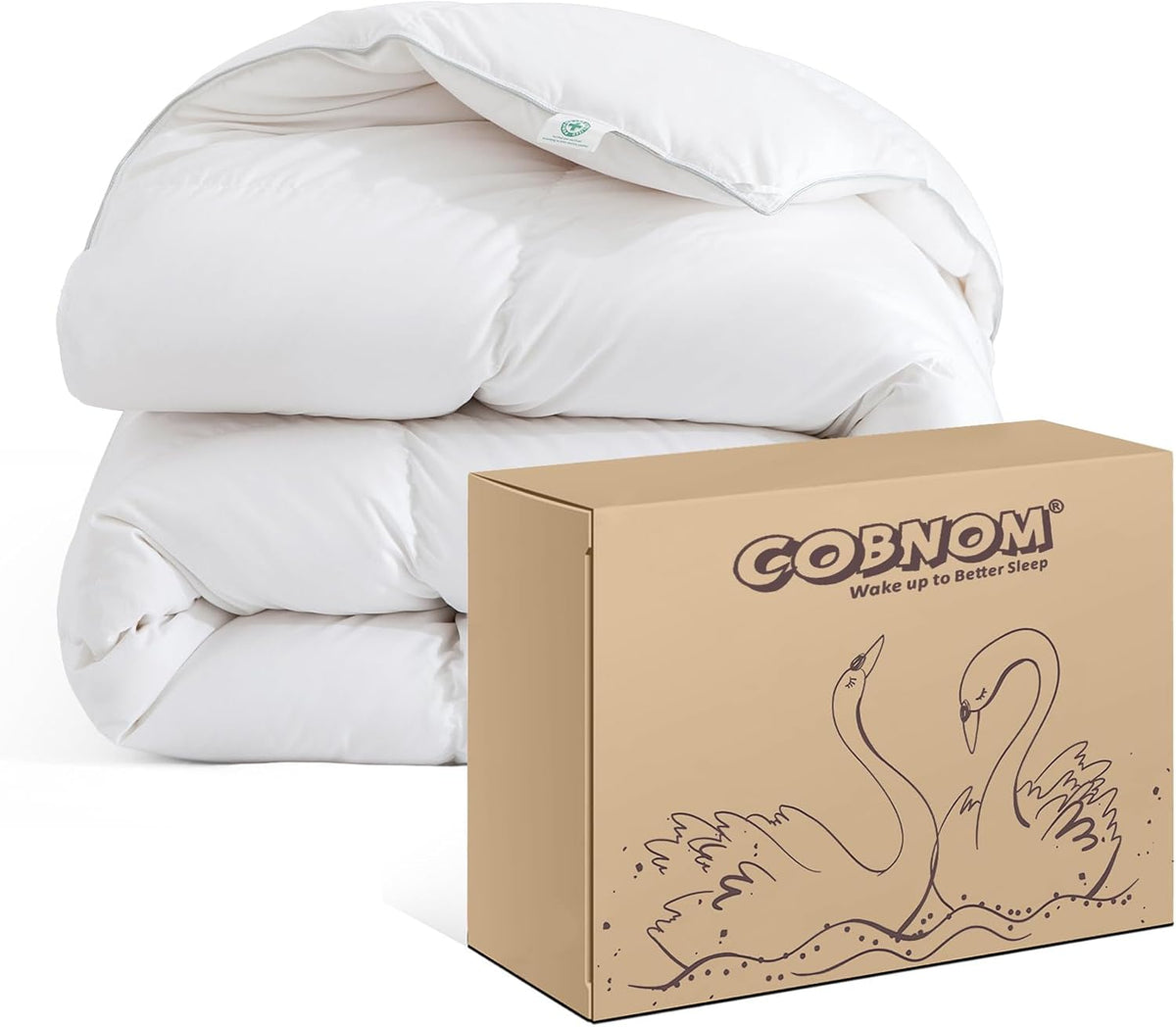 Feather and Down Fibres Comforter - 100% Organic Cotton, Quill-Free & Ethical