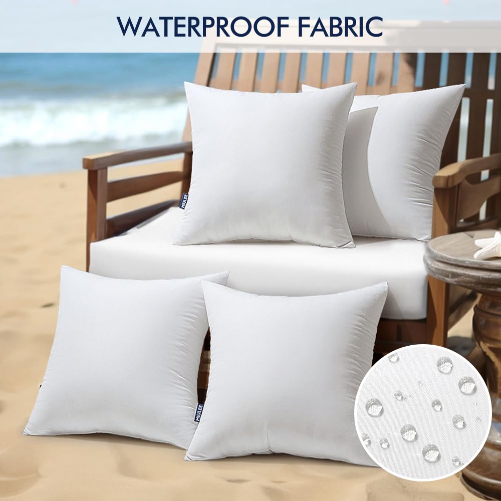20x20 Inch Outdoor Pillow Inserts, Pack of 4 Waterproof Pillows