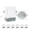 4-inch Square Recessed Lighting - Ultra Thin Dimmable Square LED Ceiling Light,5 Color Temperature