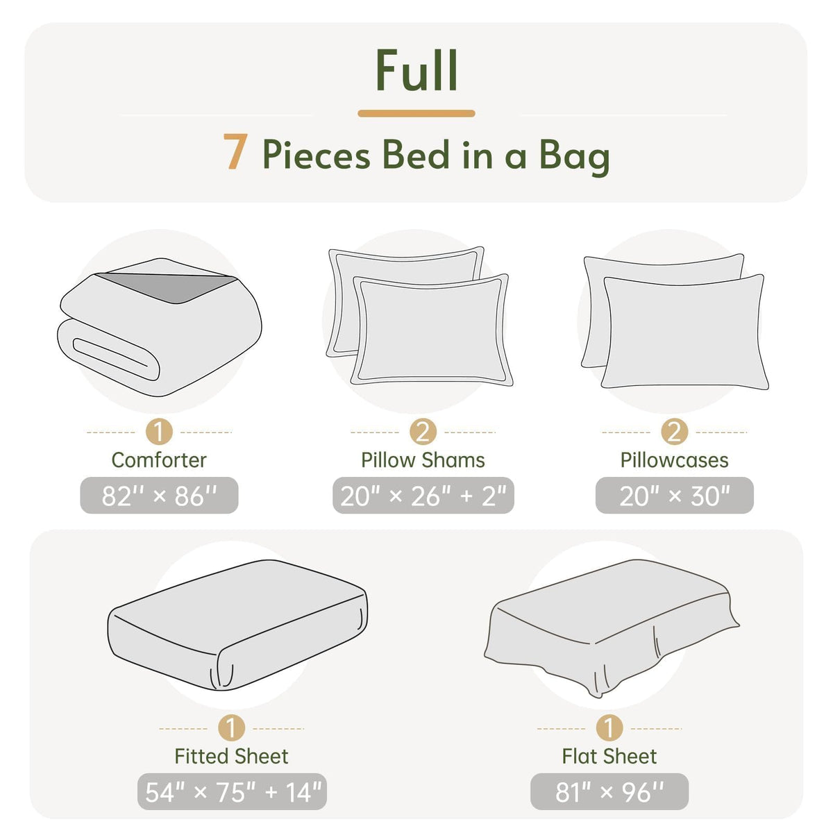 Comforter Set with Sheets - 7 Pieces Bed in a Bag Blue Bedding Sets