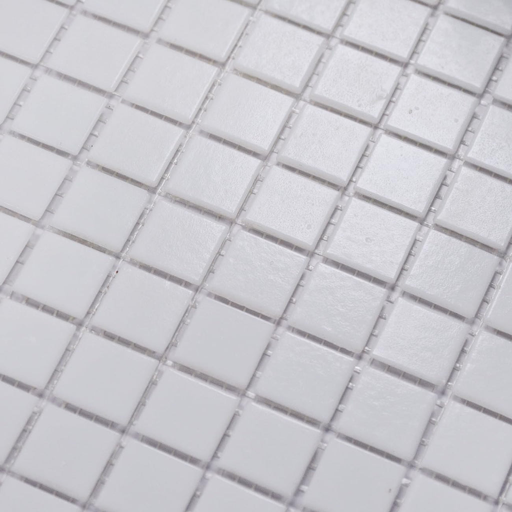 11.5 sq.ft White Glass Mosaic Tile , Pool, Kitchen Backsplash