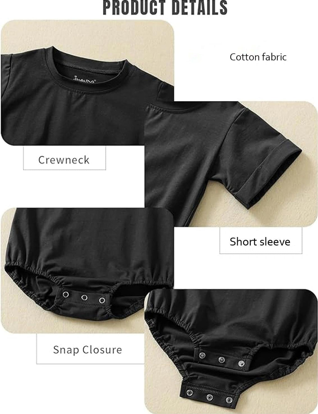 Baby Bubble Romper Short Sleeve Bodysuit T-Shirt