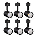 6 Pack J Type LED Track Lighting Heads 6.5W 3000K Warm White Black