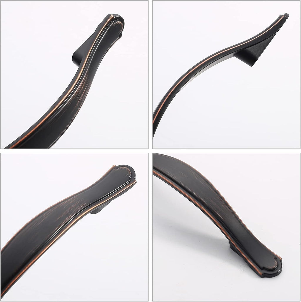 6 Pack Oil Rubbed Bronze Kitchen Cabinet Handles Cabinet Pulls 3 inch Hole Center Cabinet Hardware Drawer Handles for