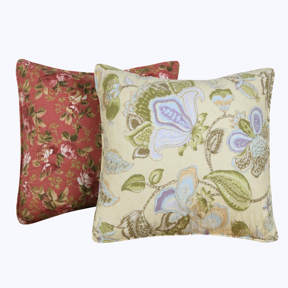 100% Cotton Authentic Patchwork Quilted Daybed Set, 7 Piece, Blooming Prairie