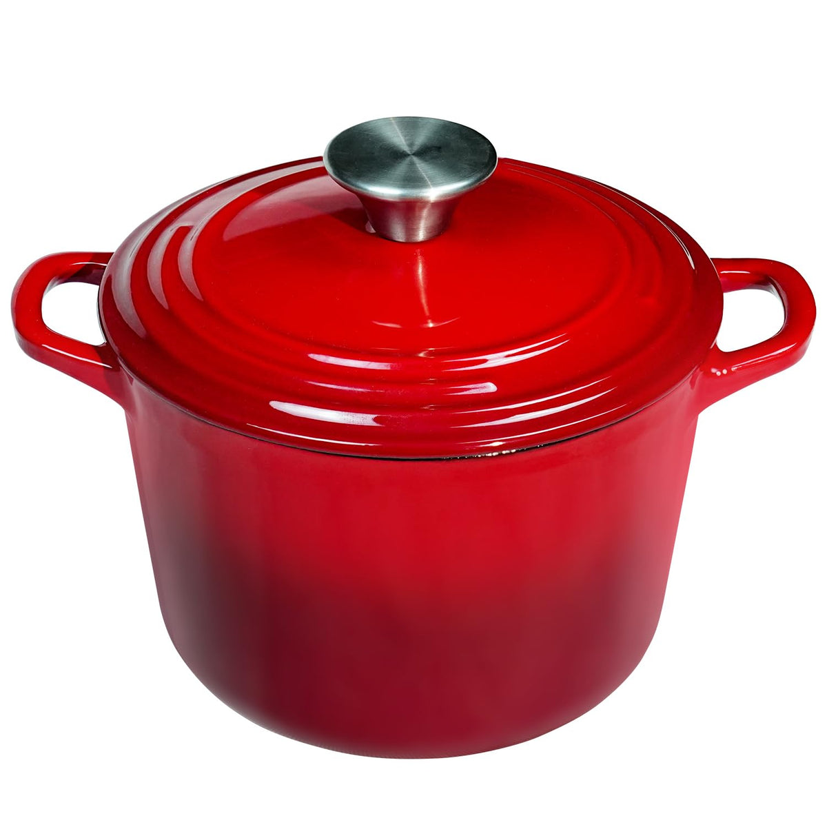 Dutch Oven Pot with Lid 2.8 Qt Cast Iron Dutch Oven for Bread Baking, Red Enameled Cast Iron Soup Pot, Small Deep
