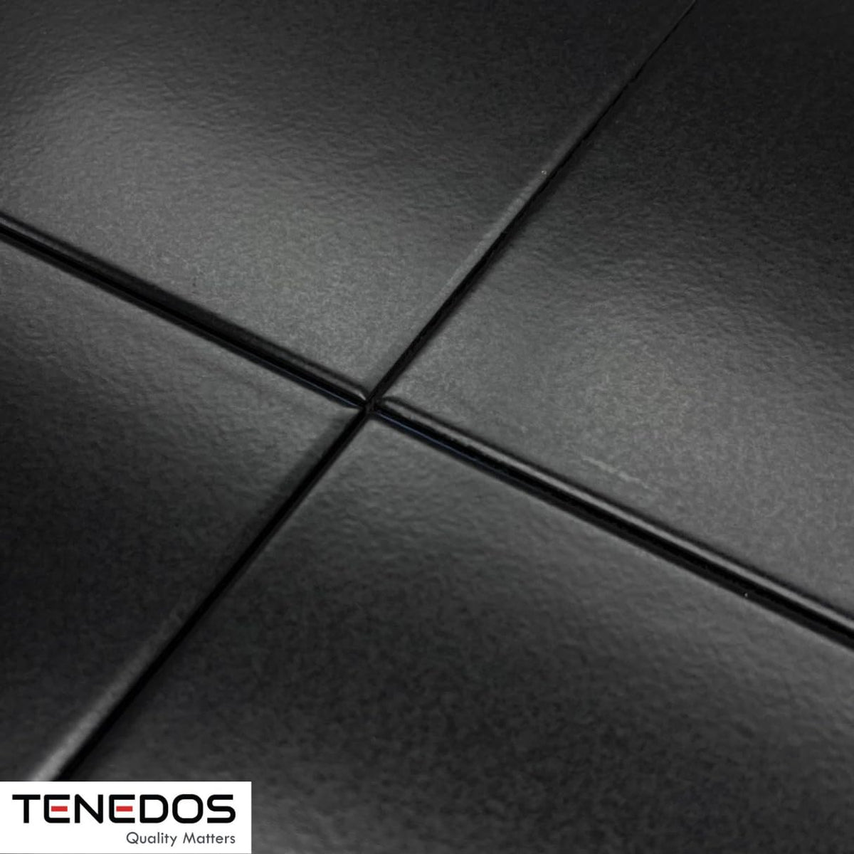 TRCD-GRS-8x8 Subway Square Black Porcelain Floor Wall Tile Backsplash Matte Finish (Box of 6.5 Square feet - 15