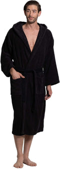 Men's Turkish Terry Cloth Robe, Thick Hooded Bathrobe