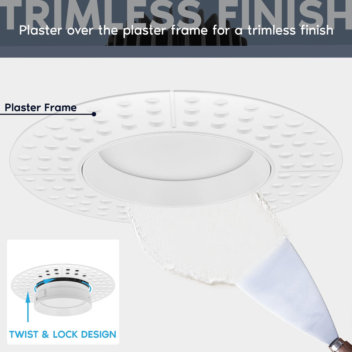 4 Inch Trimless LED Recessed Lights with Junction Box, 15W