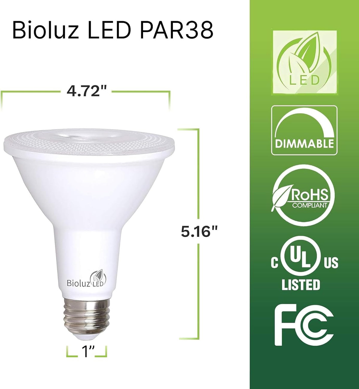 4 Pack PAR38 LED Light Bulb 90 CRI 12W = 100-120 Watt Replacement, Soft White 3000K, Dimmable Light Bulbs Flood