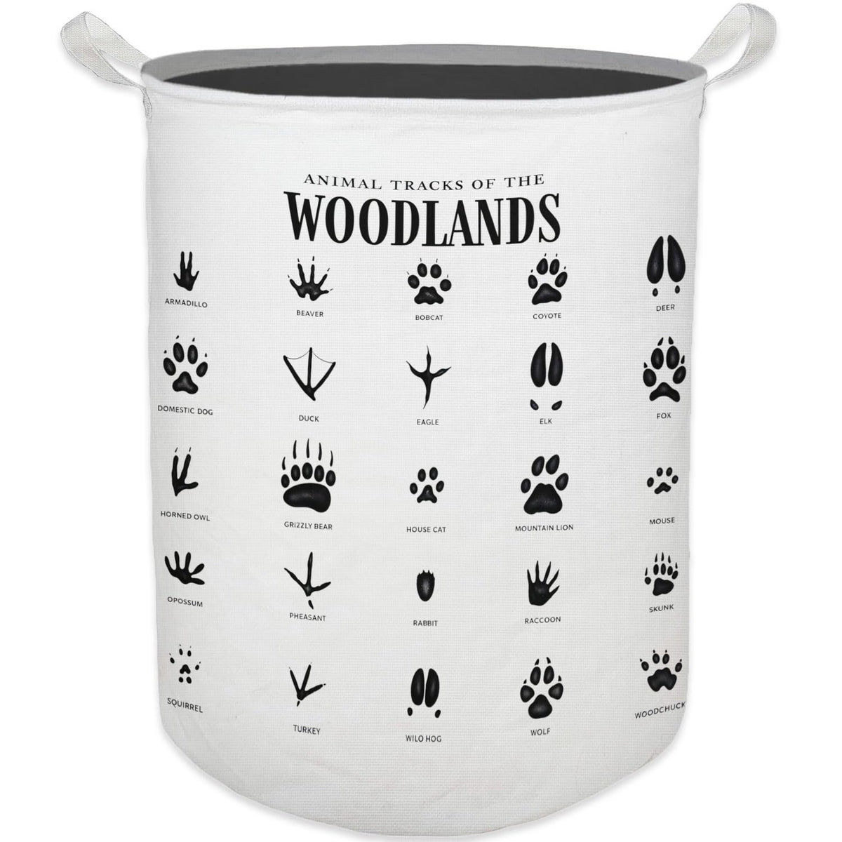 Kids Laundry Basket, Animal Tracks of the Woodlands Laundry Basket Hamper Waterproof Collapsible Storage Bin