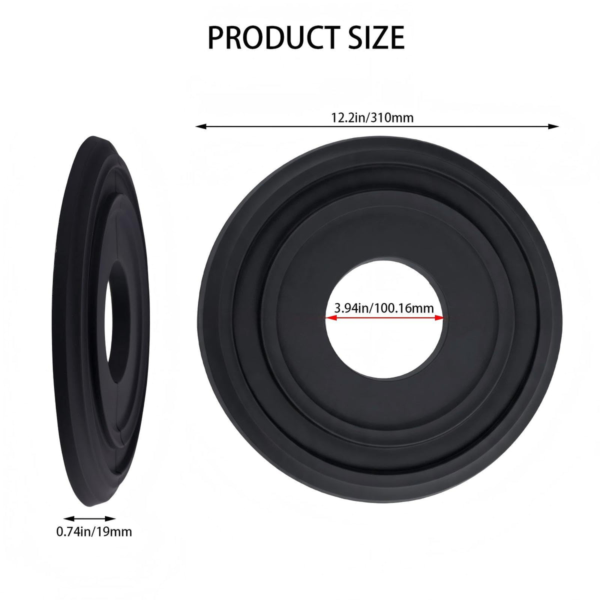 12" PU Black Ceiling Medallion for Light Fixture Fan Cover Plate