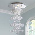 Modern Glass Raindrop Flush Mount Chandelier for Bedrooms and Hallways