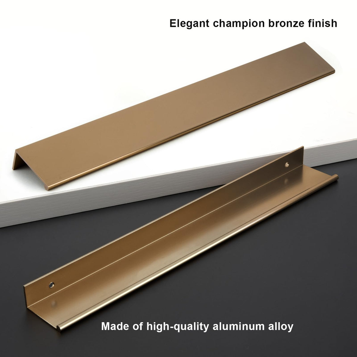 4 Pack 10" Cabinet Pulls Champagne Bronze Finger Pulls for Cabinets