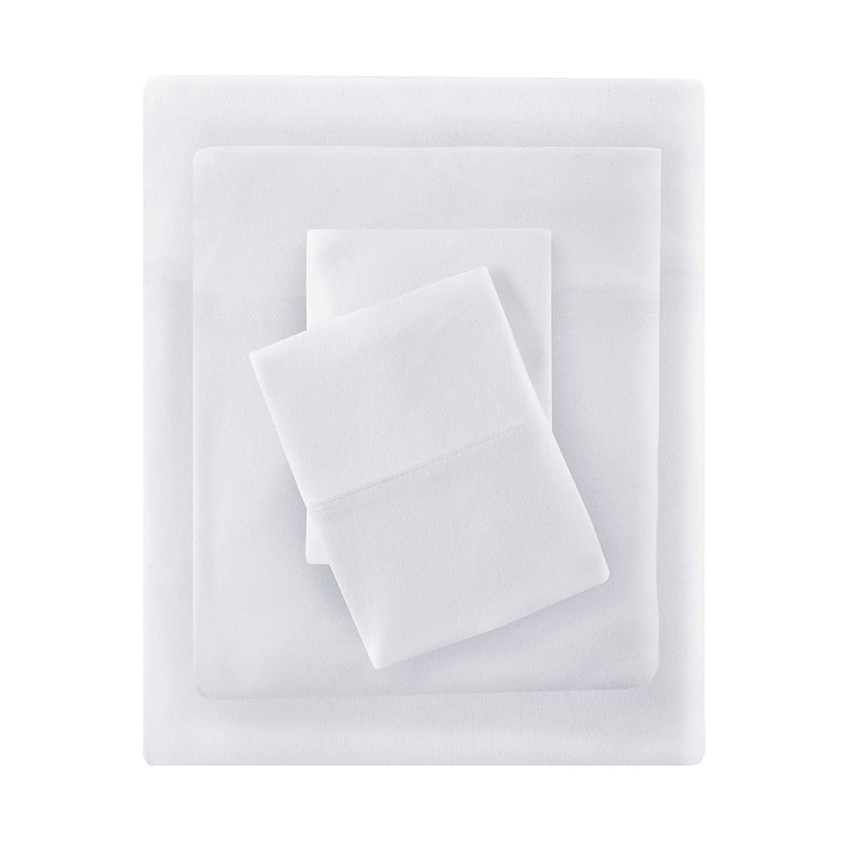Cotton Blend Jersey Knit Sheet Set Full Size, White