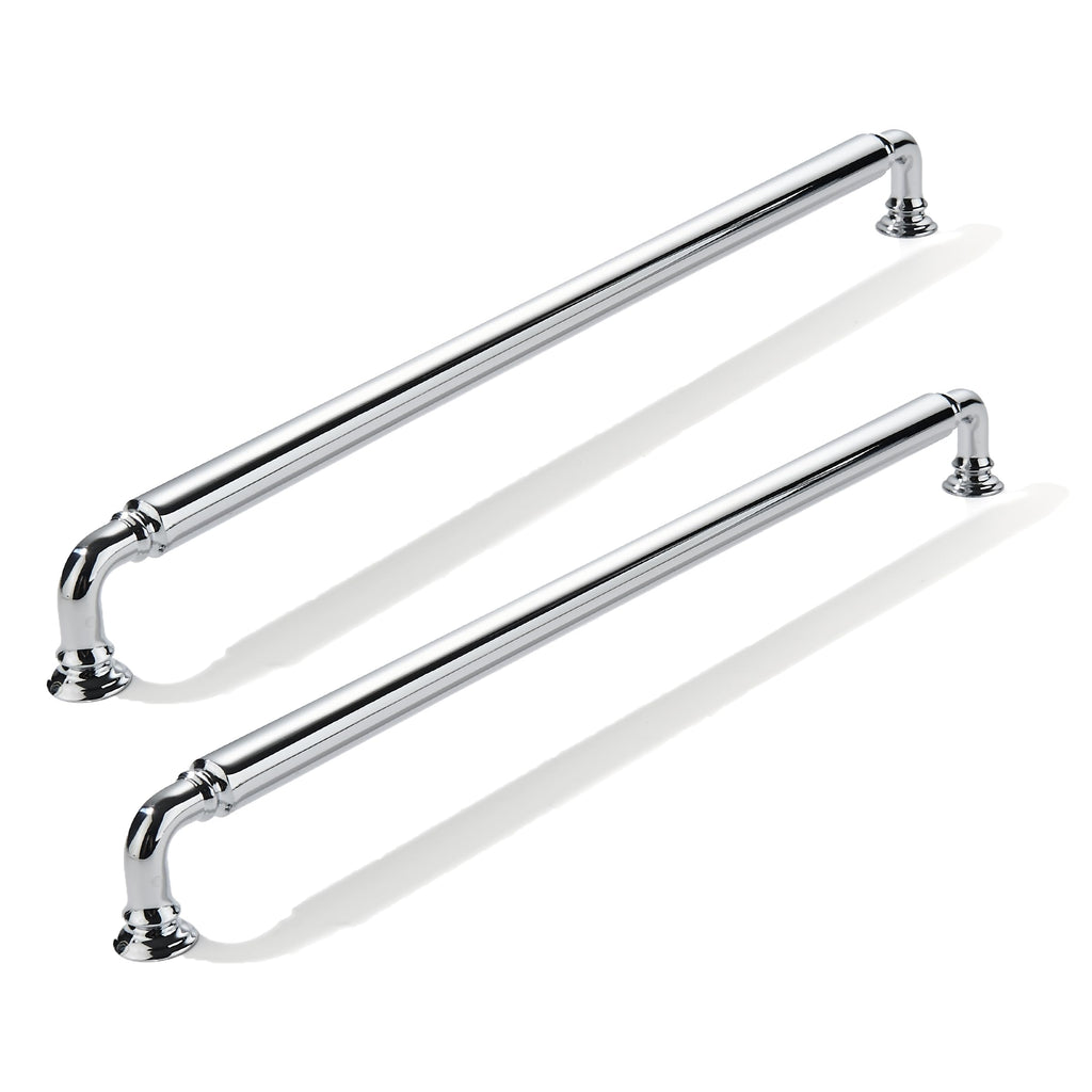 2 Pack 12 Inch Hole Center Vibrant Polished Chrome Cabinet pulls Heavy-Duty Solid Cabinet Handle Hardware Suitable