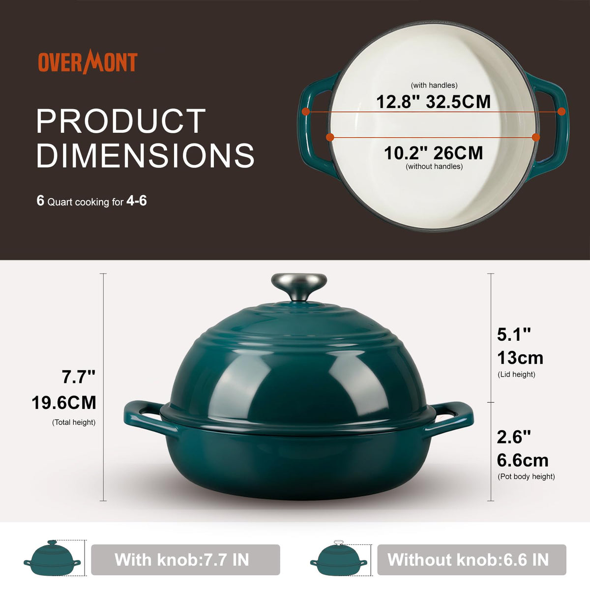 Enameled Cast Iron Dutch Oven, 6QT Bread Oven with Dome Lid Recipe