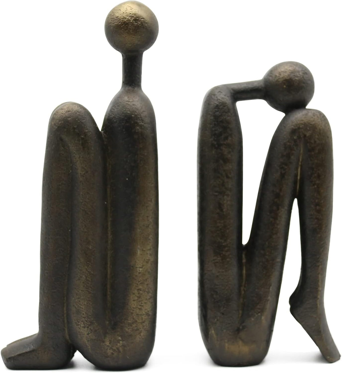 Thinker Decorative Bookends, Non-Slip Book Holder, Resin 9'' | Creative Ornaments Office Home Decor, 1Pair/2Piece