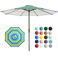 11' Patio Umbrellas Outdoor Table Umbrella, Blue Green Striped