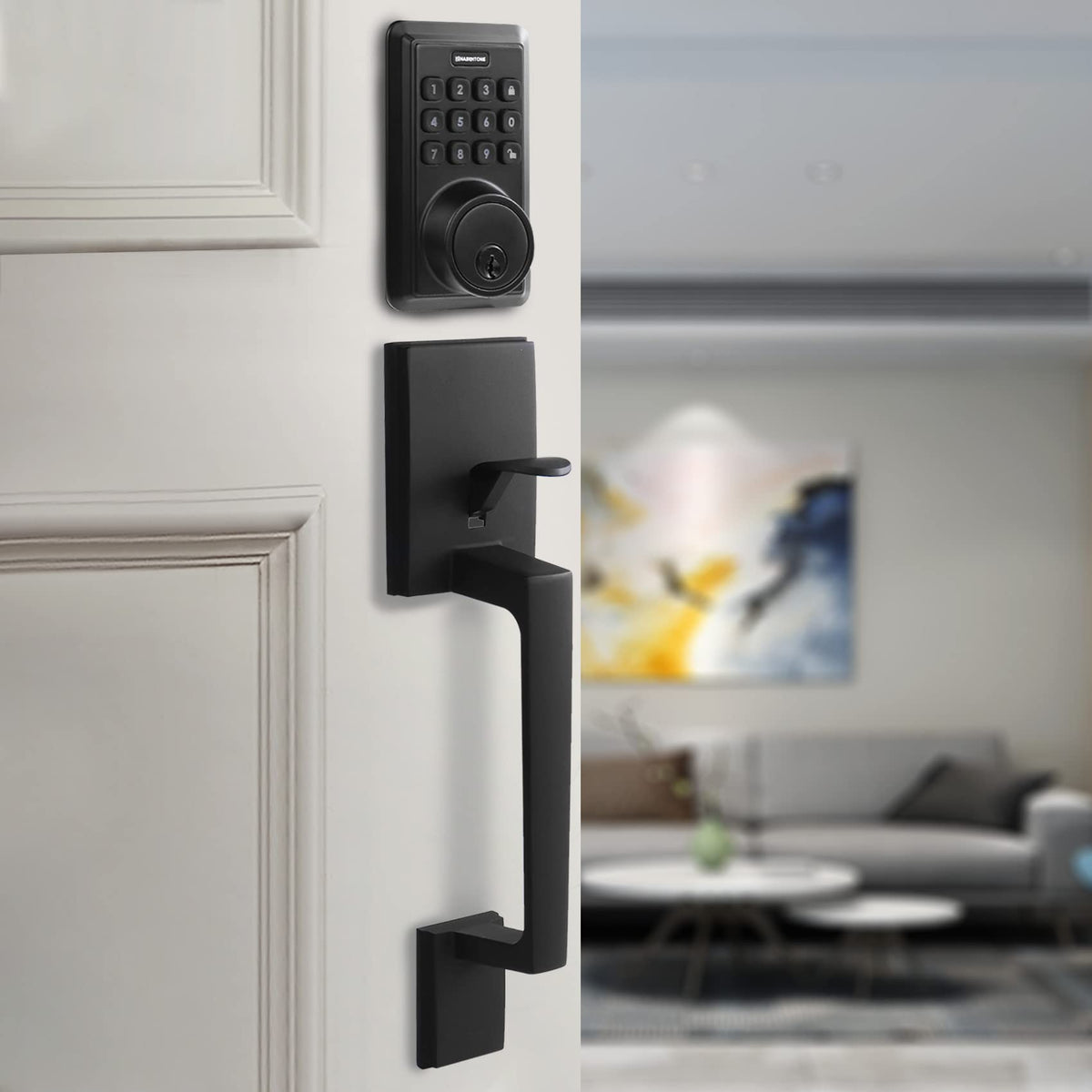 Black Front Door Handle, Front-Door Handle and Deadbolt Set