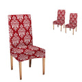 Floral Baroque Damask Redand White Ornament Chair Cover