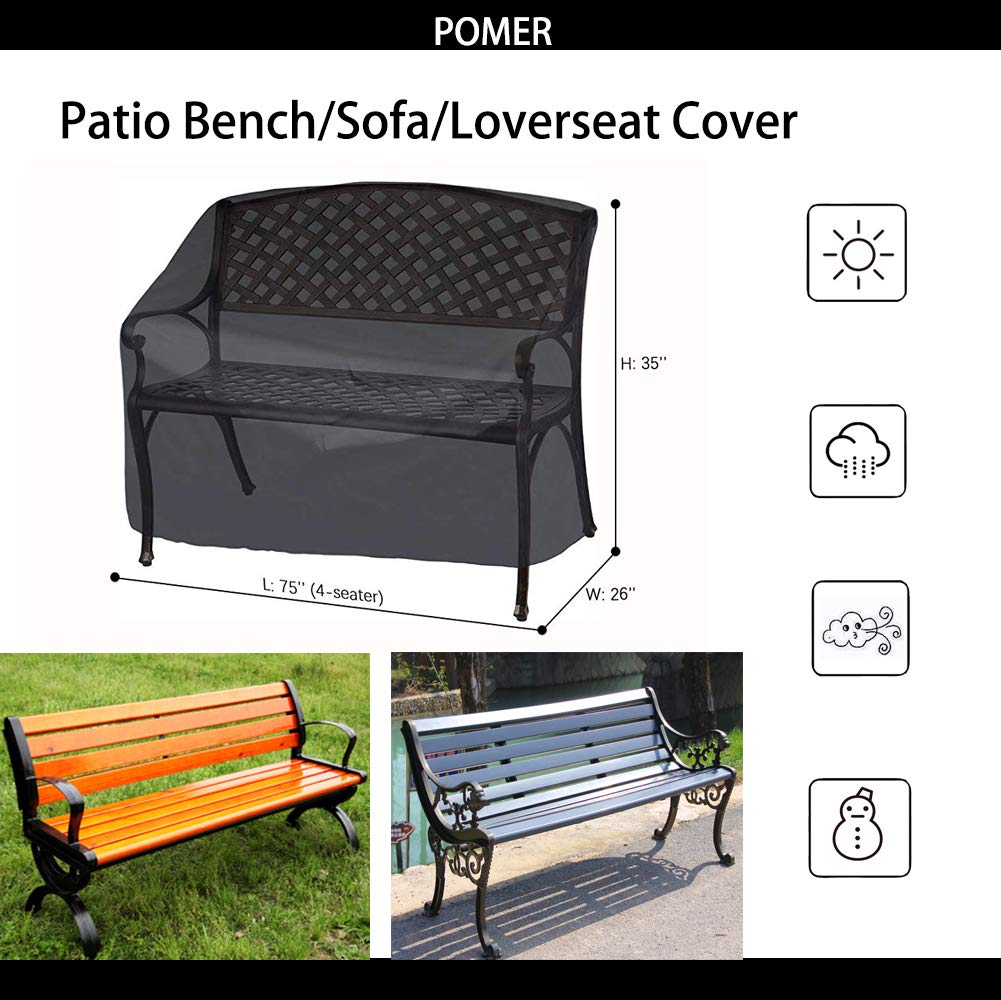 Patio Bench Seat Cover - Waterproof 2/3/4 Seater Chair Covers for Sofa and Loveseat