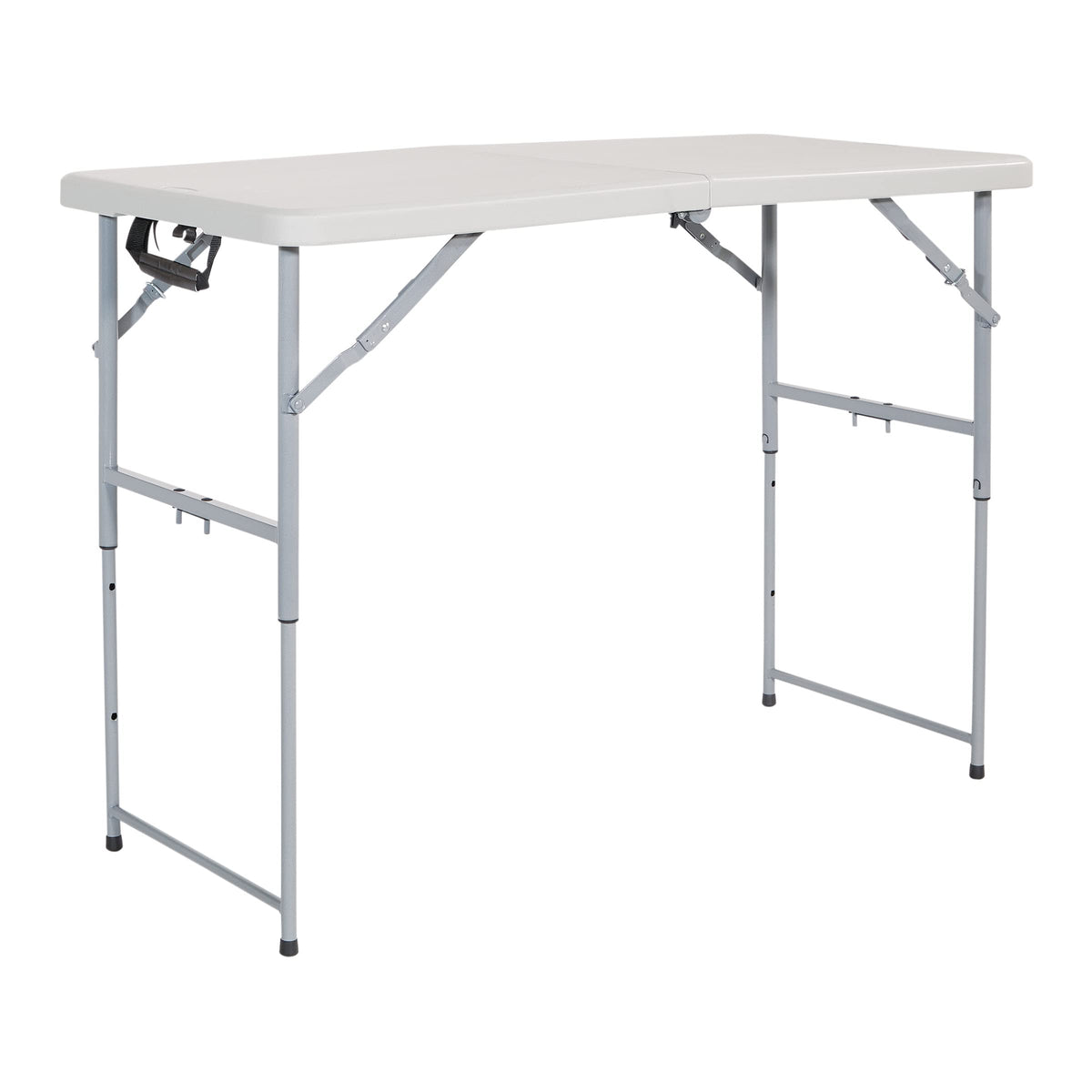 Star Resin Multipurpose Rectangle Table, 4-Feet Long, Height Adjustable, Center Folding Table, Light Gray