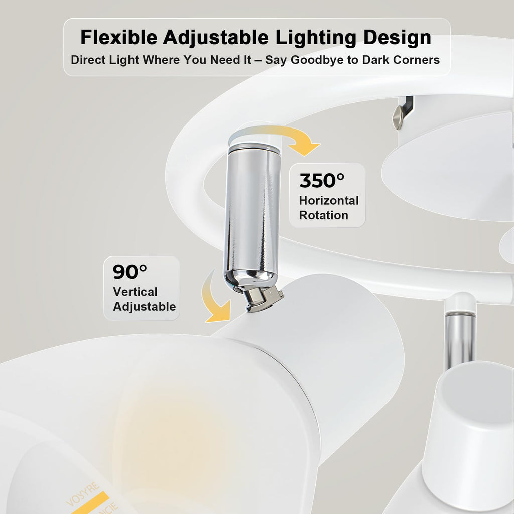 Track Lighting, Modern Glass Ceiling Light Fixture White