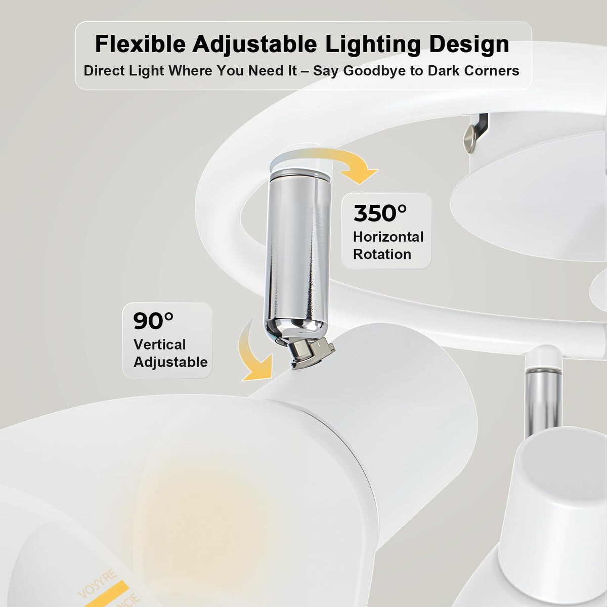 Track Lighting, Modern Glass Ceiling Light Fixture White