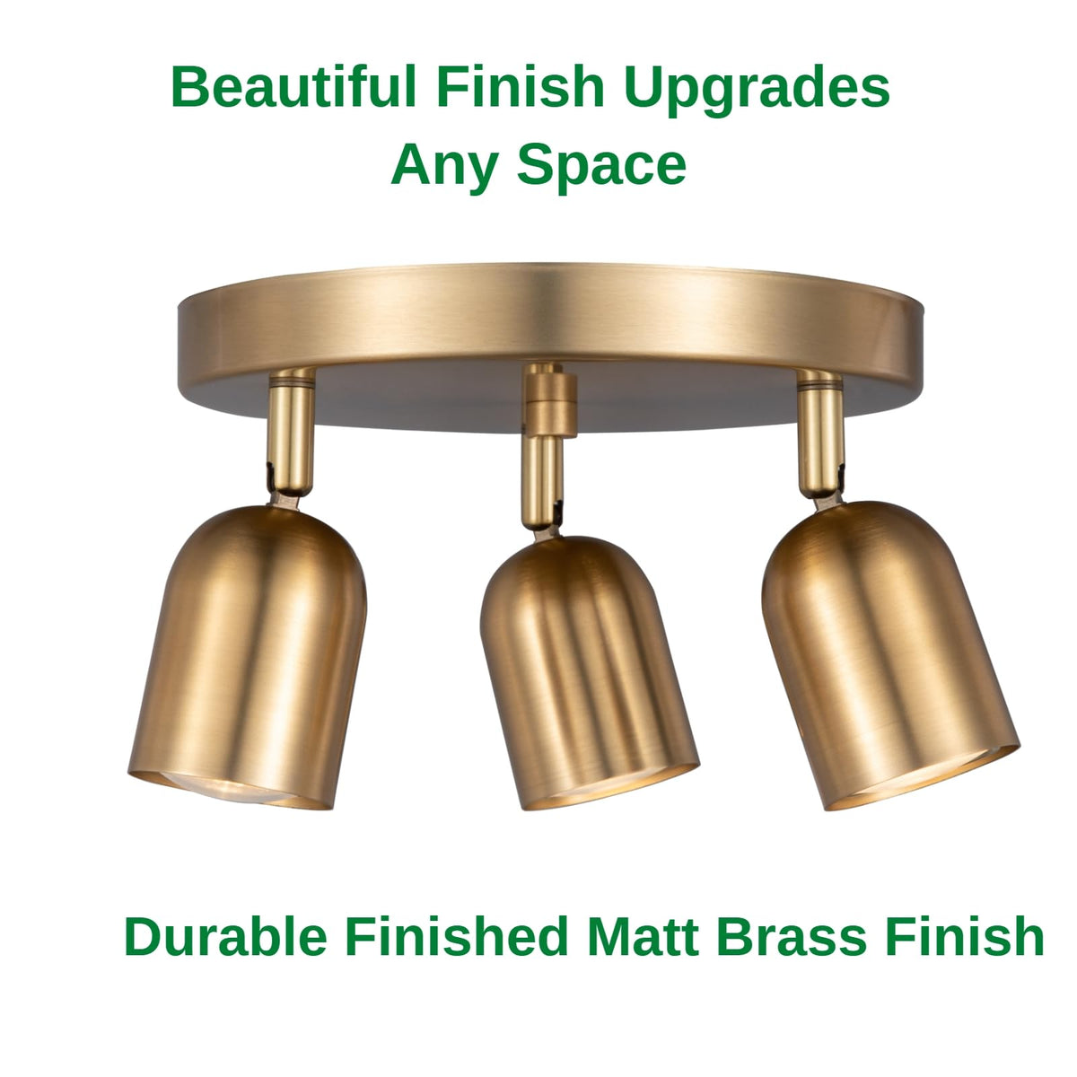 3 Light Track Lighting Kit Canopy,Matt Brass Finish with Modern Flush Mount Ceiling Spotlight Improvement