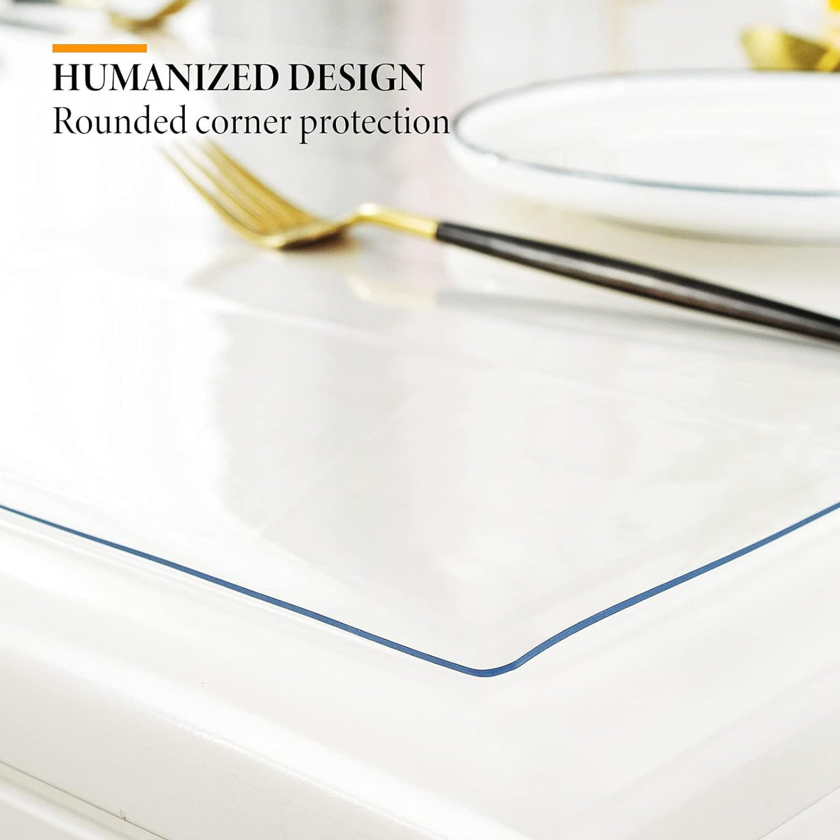 1.5mm Clear Desk Cover Protector, 19×48 Inch Clear Desk Cover, Rectangular Vinyl Desk Pad, PVC Plastic Table Cover