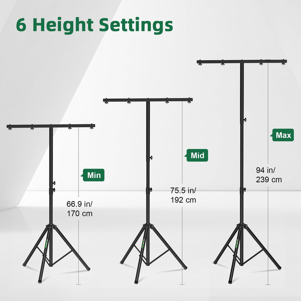 Dj Light Stands Stage Tripod Stands with T Bars, with a Carry Bag