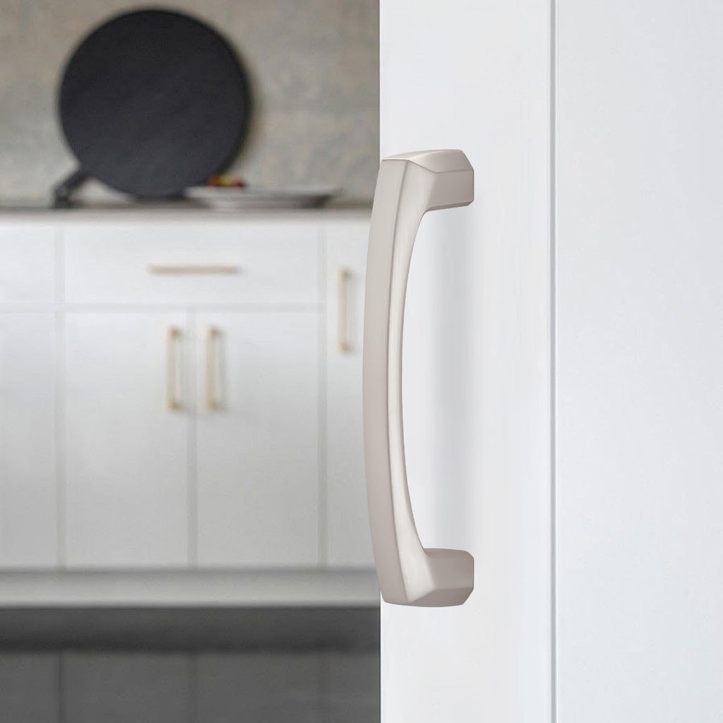 10 Pack 3-3/4 Inch Kitchen Cabinet Handles Brushed Satin Nickel Cabinet Pulls Silver Drawer Pulls Zinc Alloy Kitchen