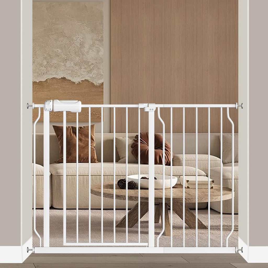 Walk Through Baby Gate Auto Close White Child Safety Gates Extension