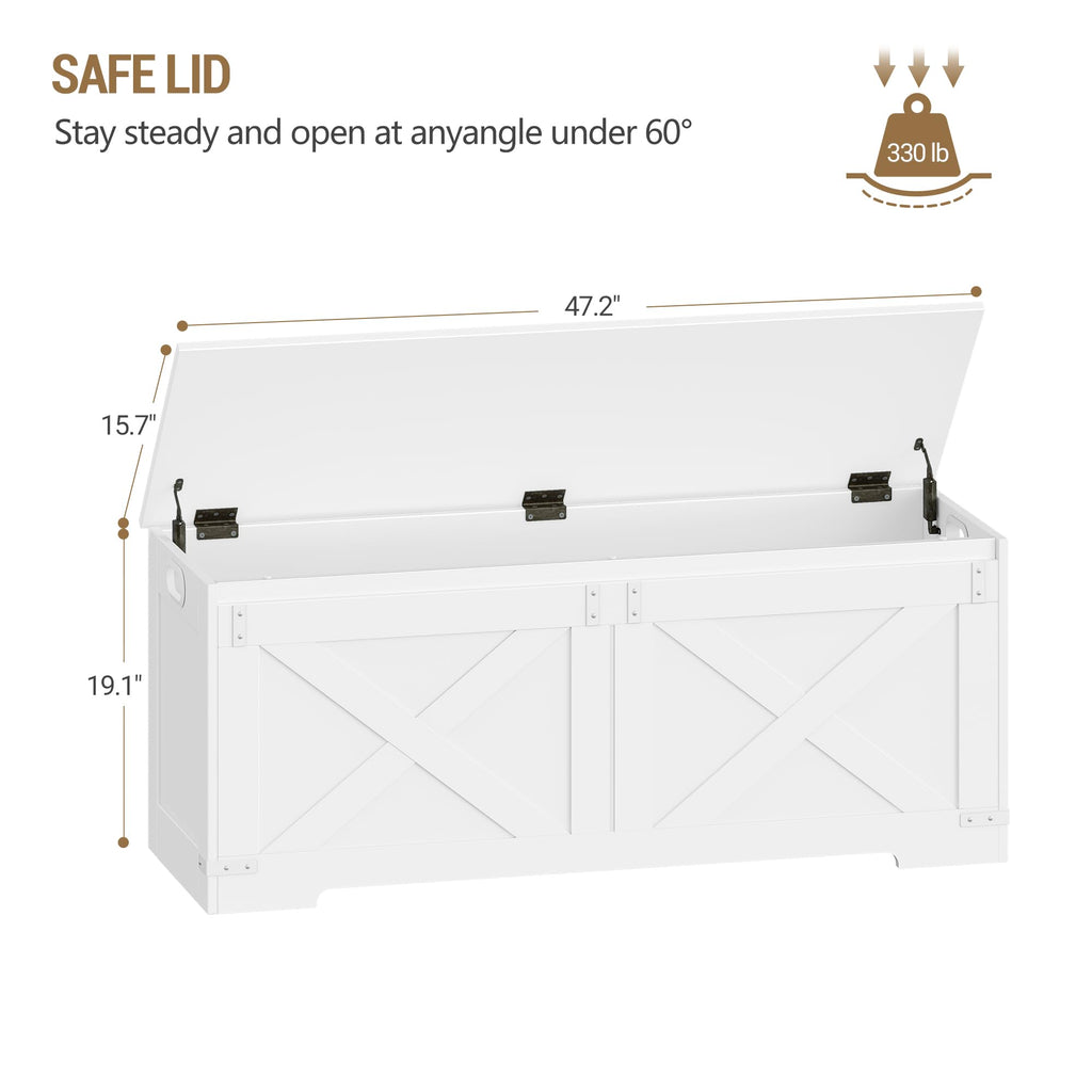 47" Modern Farmhouse Storage Chest and Bench | 59 Gal