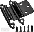 1/2" Overlay Matte Black Cabinet Hinges 50 Pack (25 Pair) Self Closing Bath & Kitchen Cabinet Hinges Black Flush Mount